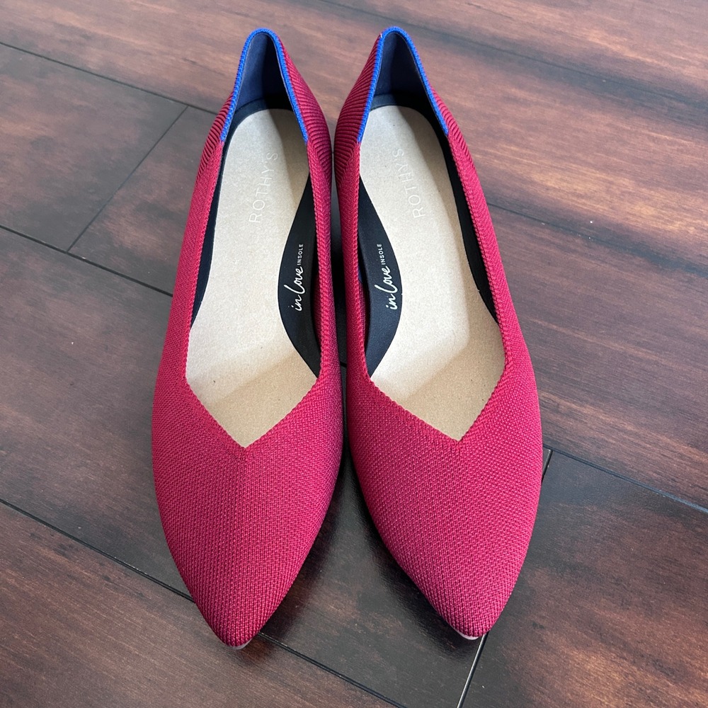 Rothy's the High Point Heels Women's size 12 Red Minimalist Career Used Once